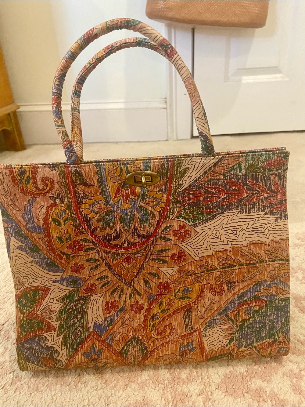 Vintage Margaret Smith Purse Bag  Fabric Print
